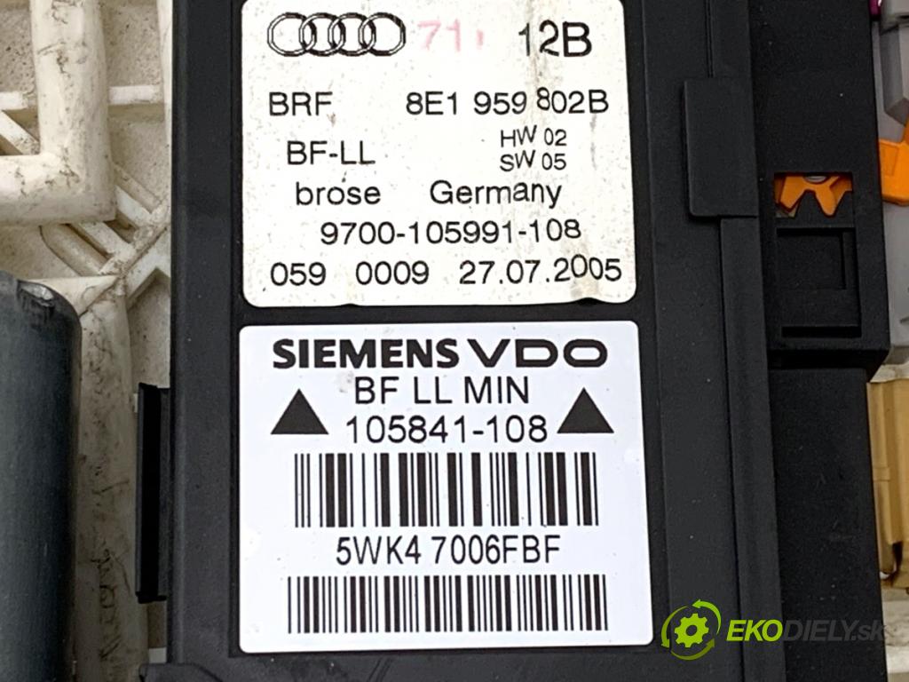 AUDI A4 B7 sedan 2006 103 kW 2.0 TDI 1968 mechanismus okna pravý přední část 8E1959802B