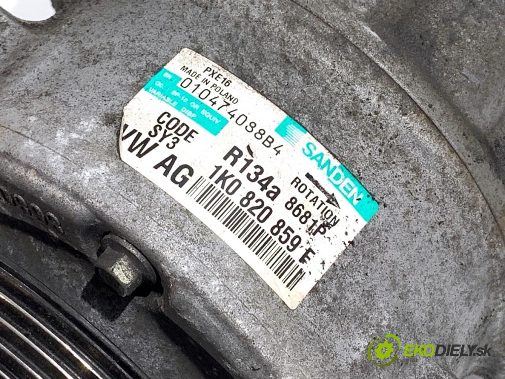 VW PASSAT B6 sedan 2007 77 kW 1.9 TDI 1896 Kompresor klimatizácie 1K0820859F (Kompresor klimatizácie)