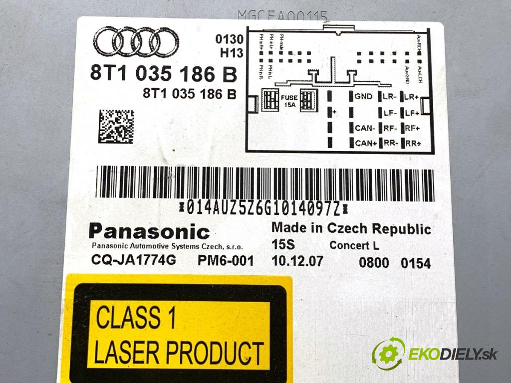 AUDI A4 B8 sedan 2008 118 kW 1.8 TFSI 1798 RADIO 8T1035186B (Audio zariadenie)