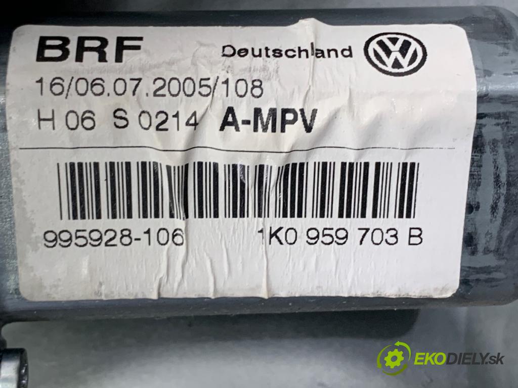 VW TOURAN nadwozie wielkoprzestrzenne (MPV) 2005 103 kW 2.0 TDI 1968 mechanismus okna pravý zadní část 1T0839729H