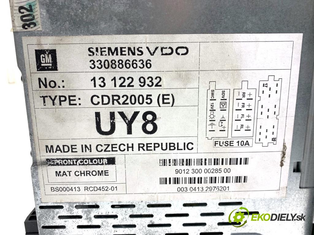 OPEL MERIVA A nadwozie wielkoprzestrzenne (MPV) 2004 92 kW 1.8 (E75) 1796 RADIO 13122932 (Audio zariadenie)