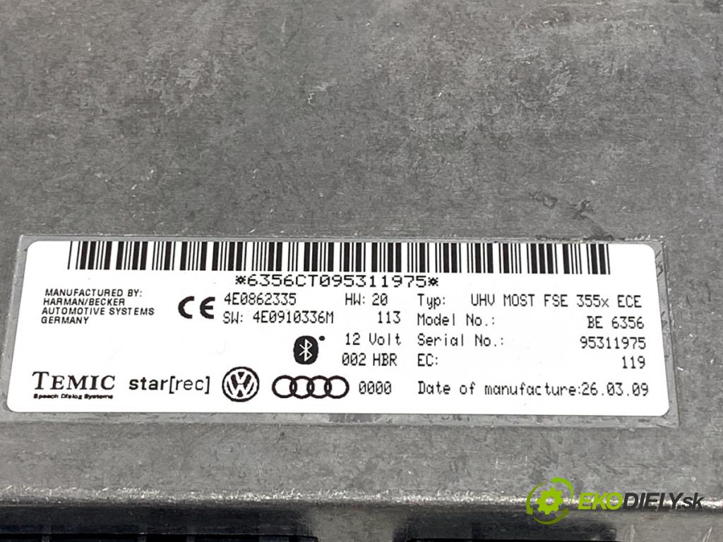 AUDI A4 B8 Kombi 2009 105 kW 2.0 TDI 1968 Modul BLUETOOTH 4E0862335 (Riadiaca jednotka ostatné)