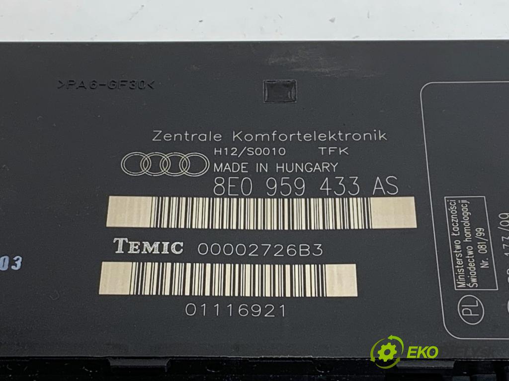 AUDI A4 B6 sedan 2003 125 kW 2.4 2393 Modul komfortu 8E0959433AS (Modul komfortu)