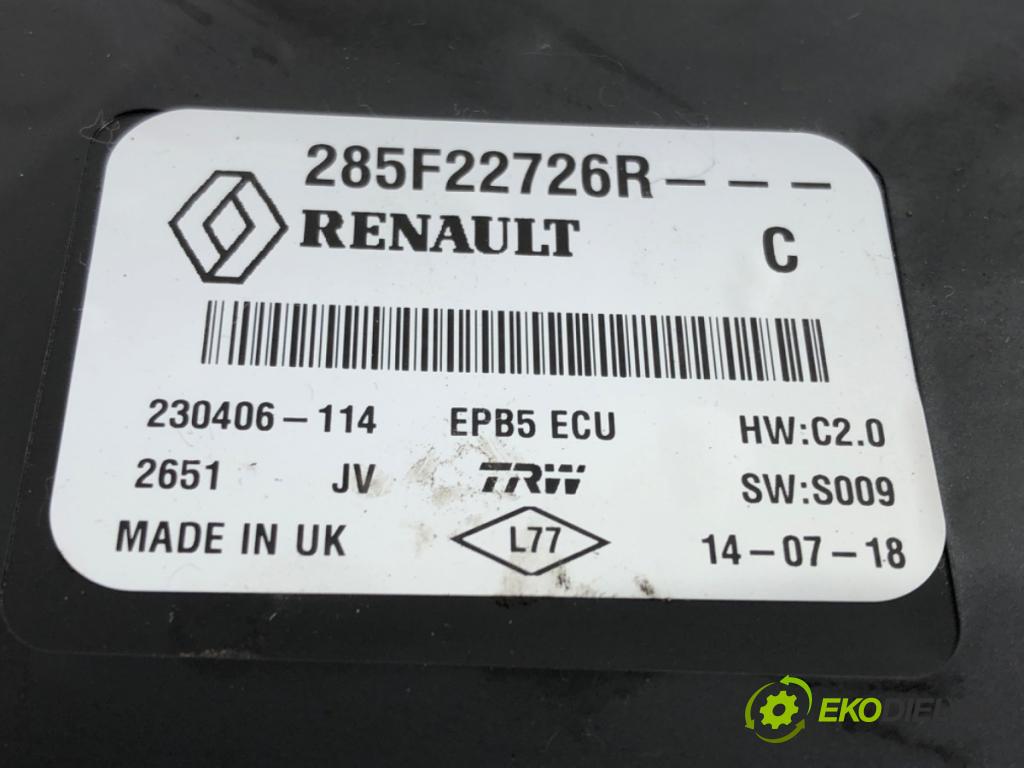 RENAULT GRAND SCENIC IV nadwozie wielkoprzestrzenne (MPV) 2018 103 kW 1.3 TCe 140 1332 modul brzdy ruční brzdy 285F22726R