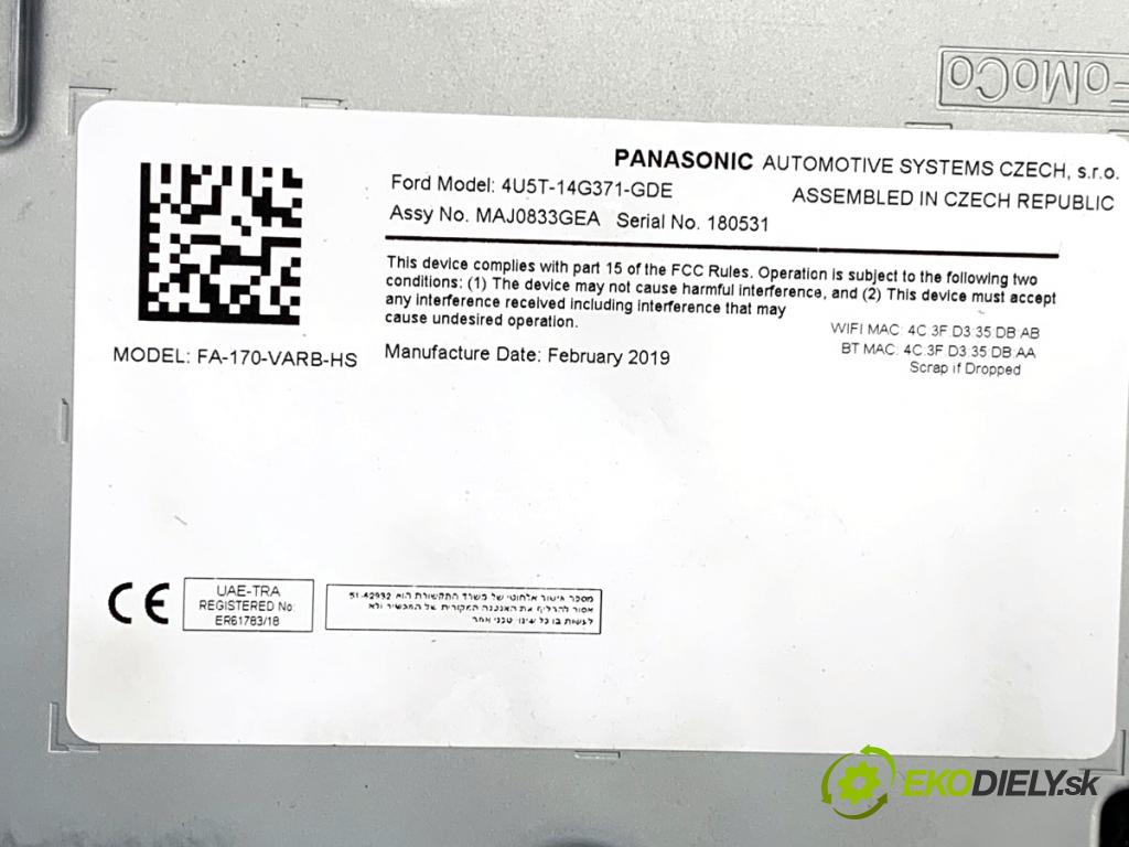 FORD FOCUS IV Kombi 2019 110 kW 1.5 EcoBoost 1496 Modul navigácie 4U5T-14G371-GDE