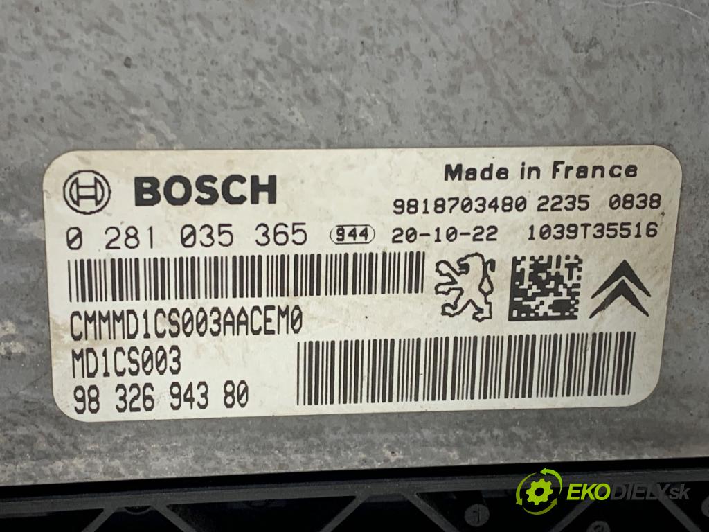 PEUGEOT PARTNER IV Nadwozie pełne/minivan 2020 75 kW 1.5 BlueHDi 100 1499 riadiaca jednotka Motor 9832694380 (Riadiaca jednotka)