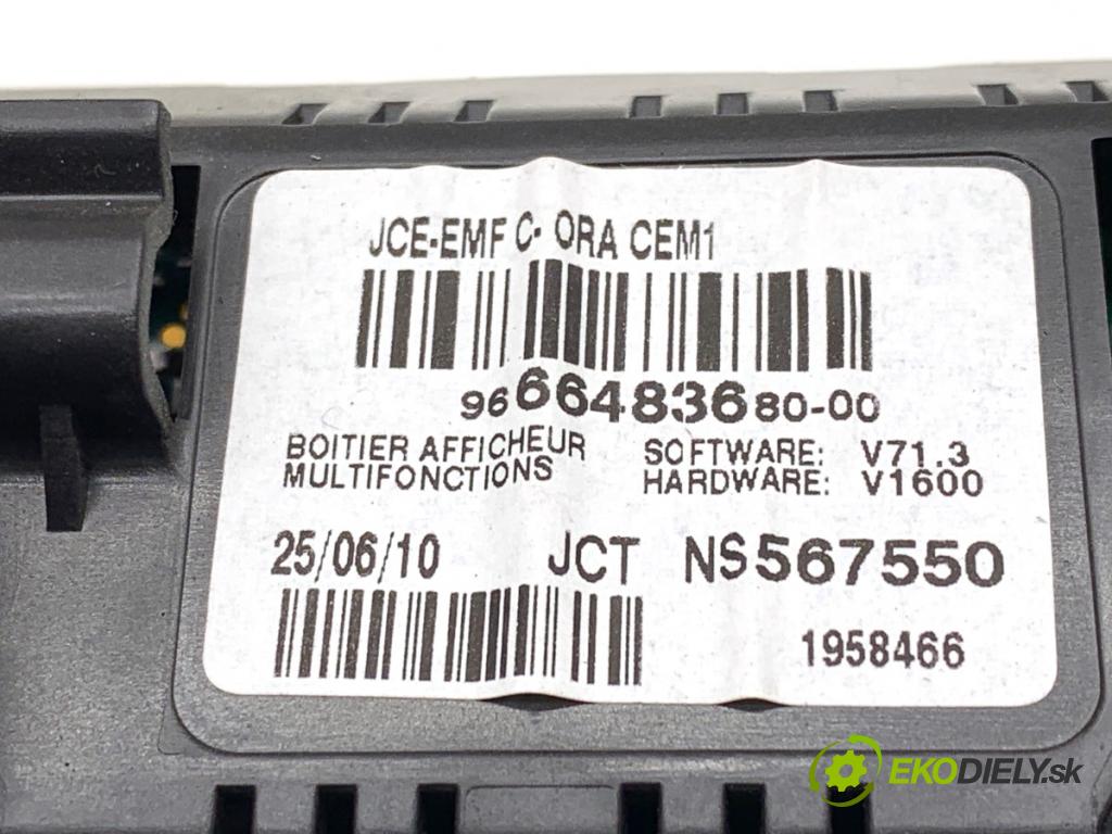 PEUGEOT 308 I liftback 2010 80 kW 1.6 HDi 1560 Dislpej 9666483680 (Prístrojová doska)