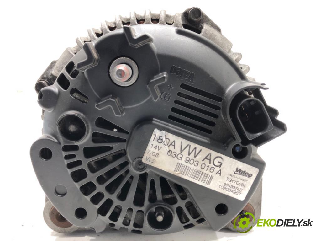 AUDI A6 C6 sedan 2008 103 kW 2.0 TDI 1968 Alternátor 03G903016A (Alternátor)