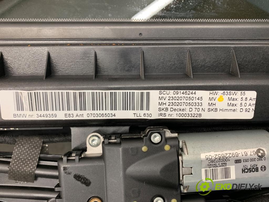 BMW E83 SUV 2007 110 kW 2.0 d 1995 střešní okno 3449359 6922652 (Sklo karoserie)