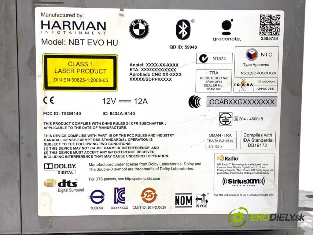 BMW F30 sedan 2016 180 kW 328 i xDrive 1997 RADIO mavigace 6809245 (Audio zařízení)