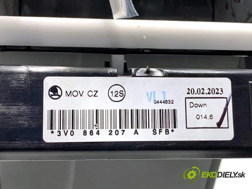 SKODA SUPERB III Kombi 2023 110 kW 2.0 TDI 1968 loketní opěrka 3V0864207A (Loketní opěrka)