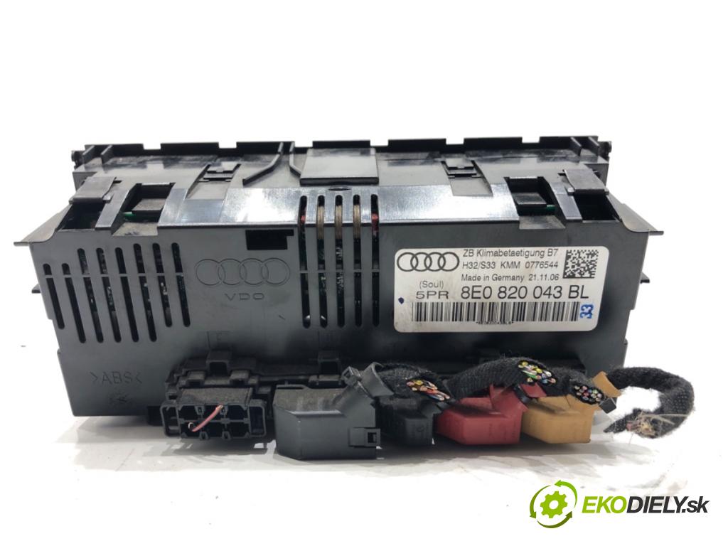 AUDI A4 B7 Kombi 2006 103 kW 2.0 TDI 1968 Panel ovládania kúrenia 8E0820043BL (Prepínacie páčky pod volantom)