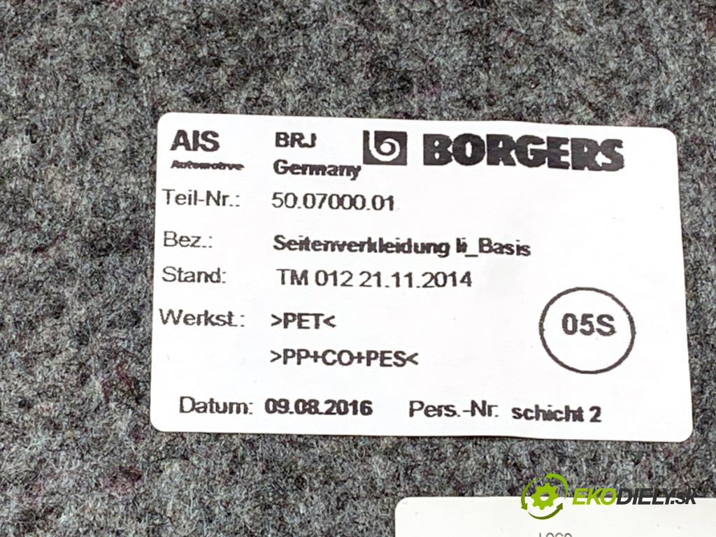 VW PASSAT B8 Kombi 2016 140 kW 2.0 TDI 1968 ča kufra levý 3G9867427L