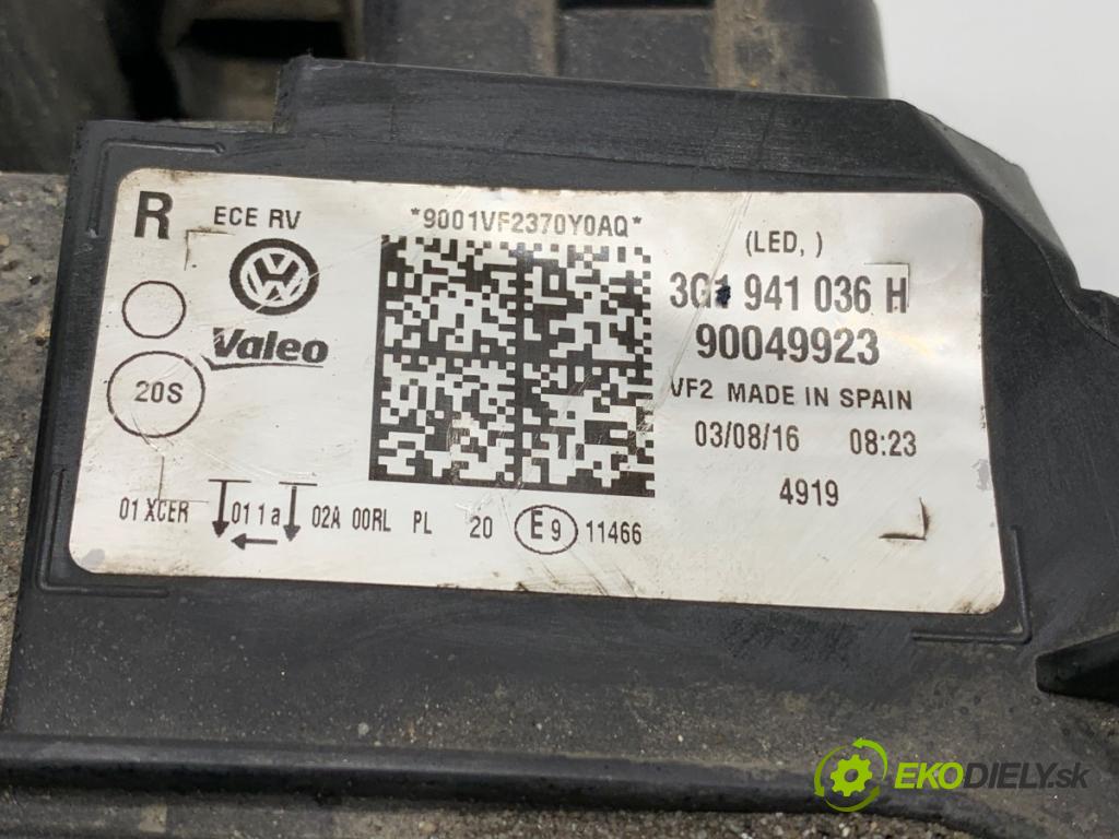 VW PASSAT B8 Kombi 2016 140 kW 2.0 TDI 1968 Svetlomet pravy predný LED 3G1941036H