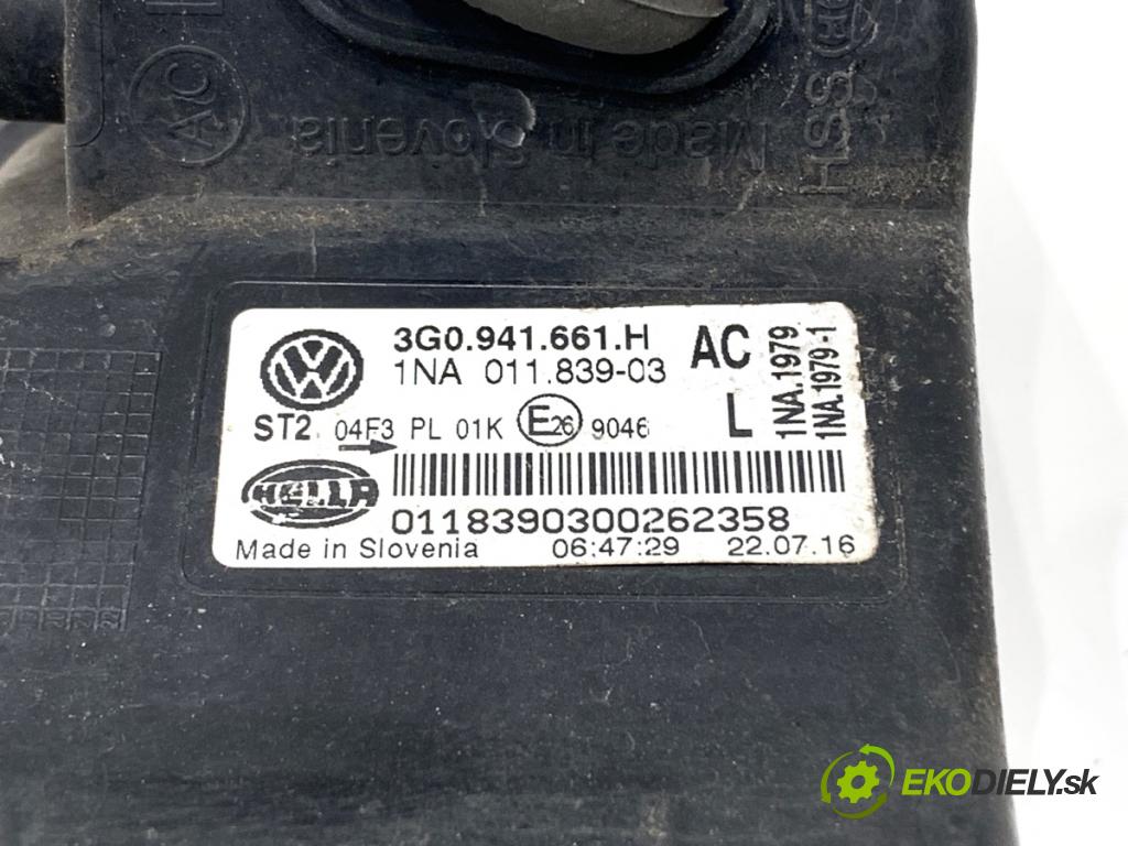 VW PASSAT B8 Kombi 2016 140 kW 2.0 TDI 1968 Hmlové svetlo, hmlovka ľavy predný 3G0941661H