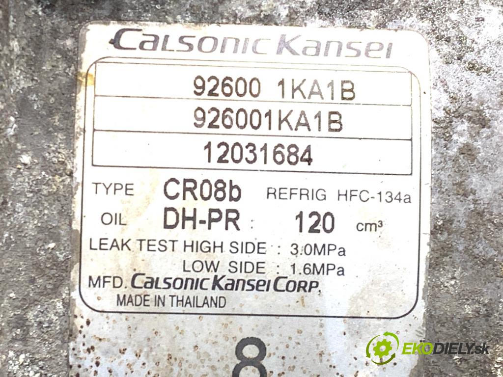 NISSAN JUKE F15 SUV 2012 86 kW 1.6 1598 kompresor klimatizace 926001KA1B (Kompresor klimatizace)