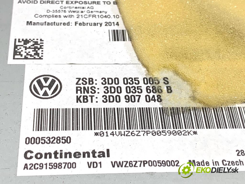 VW PHAETON sedan 2014 176 kW 3.0 V6 TDI 4motion 2967 RADIO 3D0035005S (Audio zariadenie)