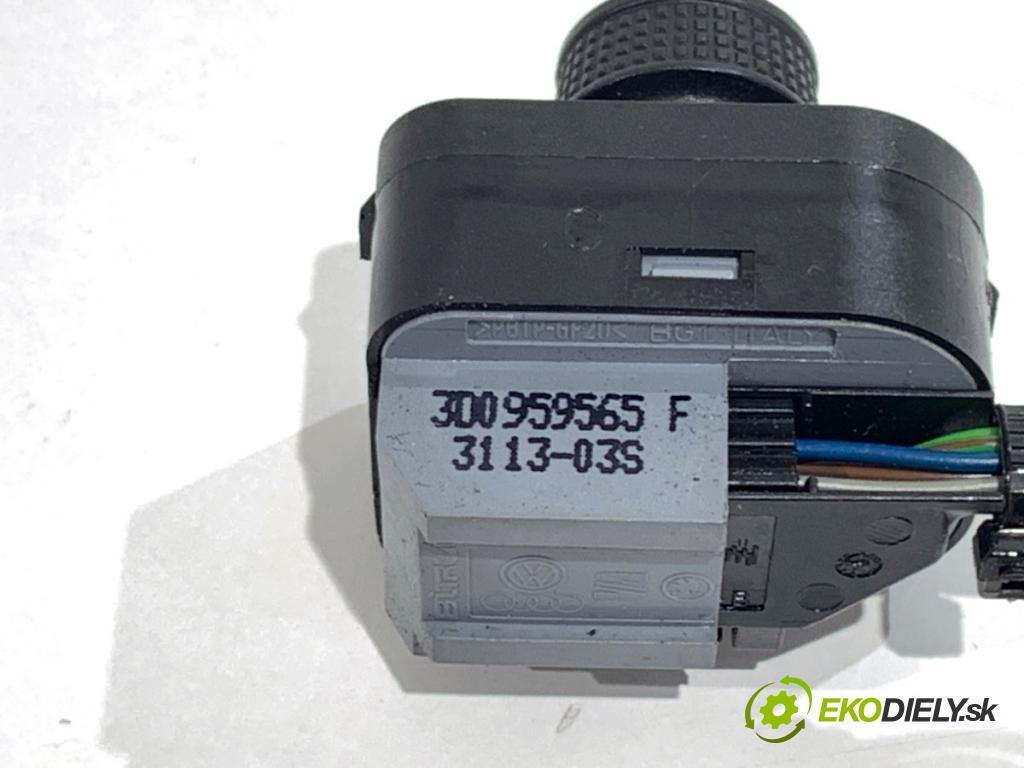 VW PHAETON sedan 2014 176 kW 3.0 V6 TDI 4motion 2967 Prepínač nastavenia spätných zrkadiel 3D0959565F (Prepínacie páčky pod volantom)