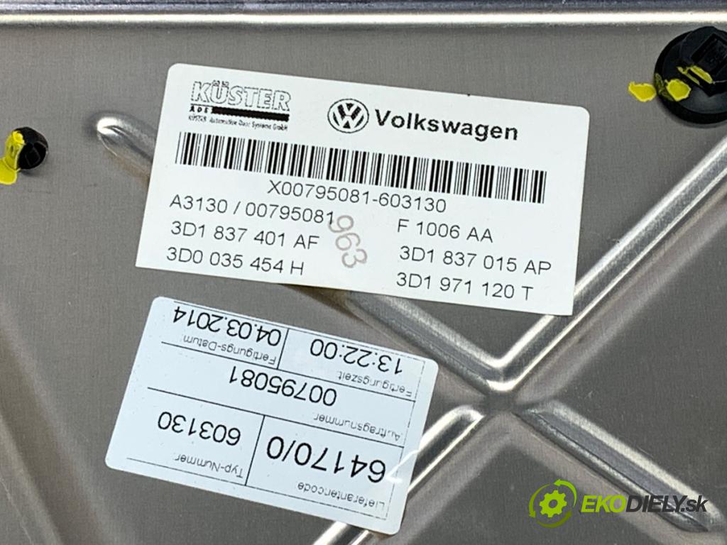 VW PHAETON sedan 2014 176 kW 3.0 V6 TDI 4motion 2967 mechanismus okna levý přední část 3D1959701G