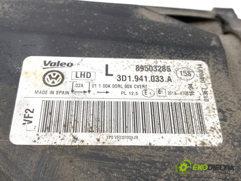 VW PHAETON sedan 2014 176 kW 3.0 V6 TDI 4motion 2967 světlomet levý přední část XENON 3D1941033A
