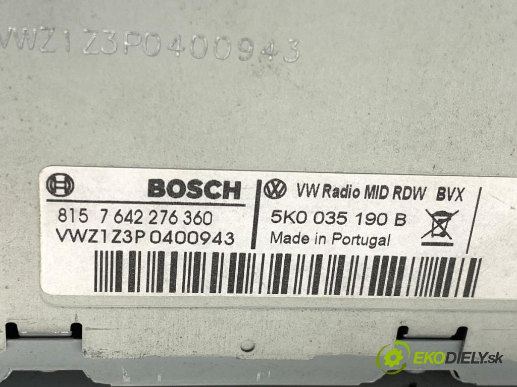 VW PASSAT B7 Kombi 2012 103 kW 2.0 TDI 1968 RADIO 5K0035190B (Audio zařízení)