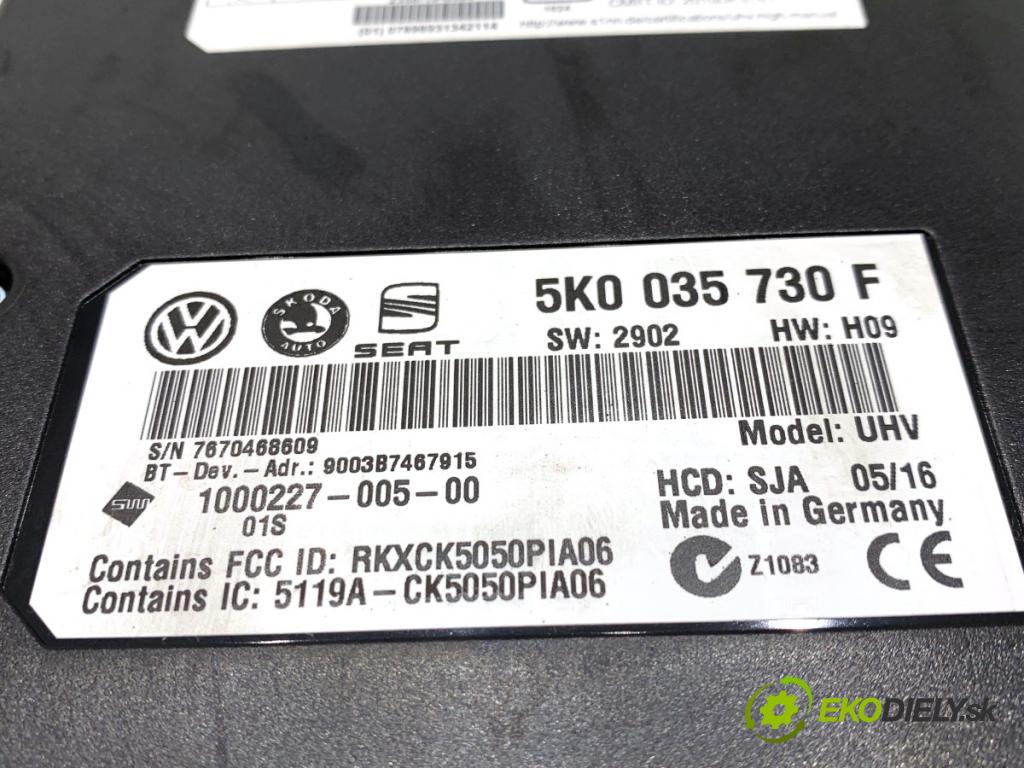 VW PASSAT B7 Kombi 2012 103 kW 2.0 TDI 1968 Modul BLUETOOTH 5K0035730F (Riadiaca jednotka ostatné)