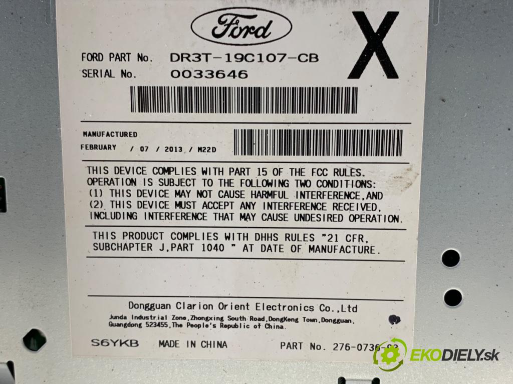 FORD USA MUSTANG V coupe 2014 227 kW 3.7 3726 RADIO DR3T-19C107-CB (Audio zariadenie)