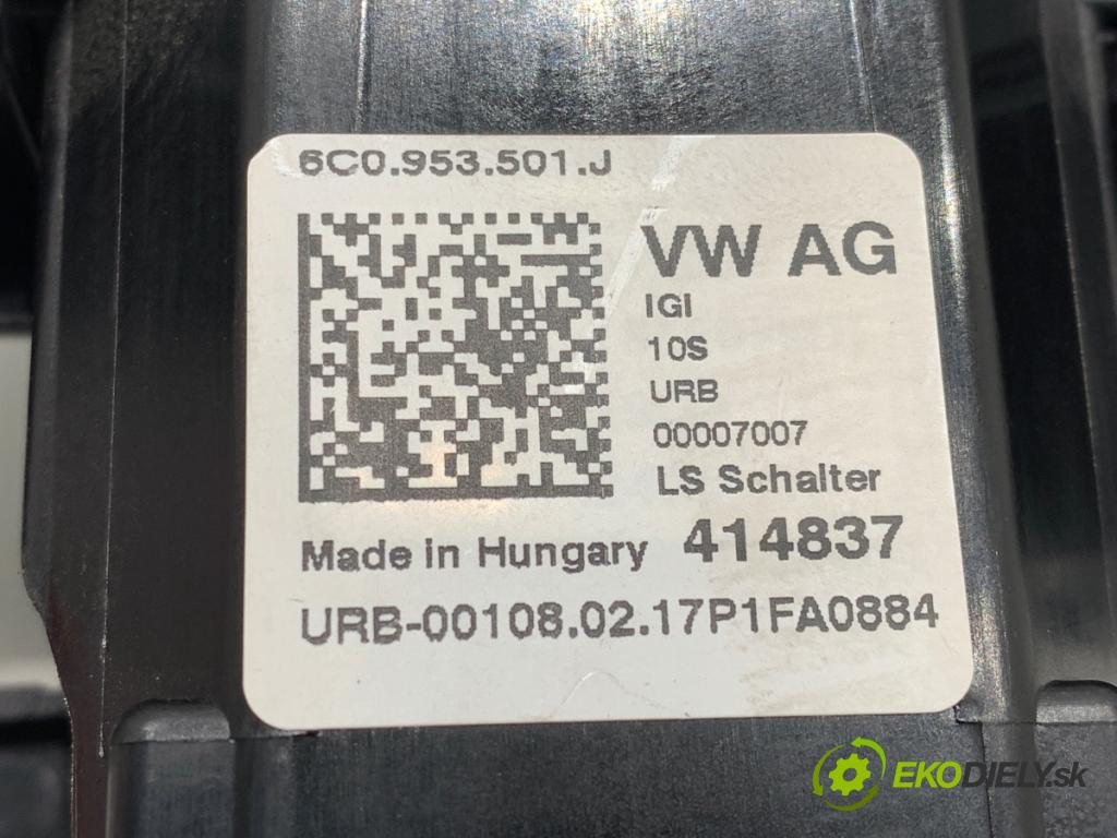 SKODA FABIA III Kombi 2017 77 kW 1.4 TDI 1422 Prepínač kombinovaný 6C0953501J (Prepínacie páčky pod volantom)