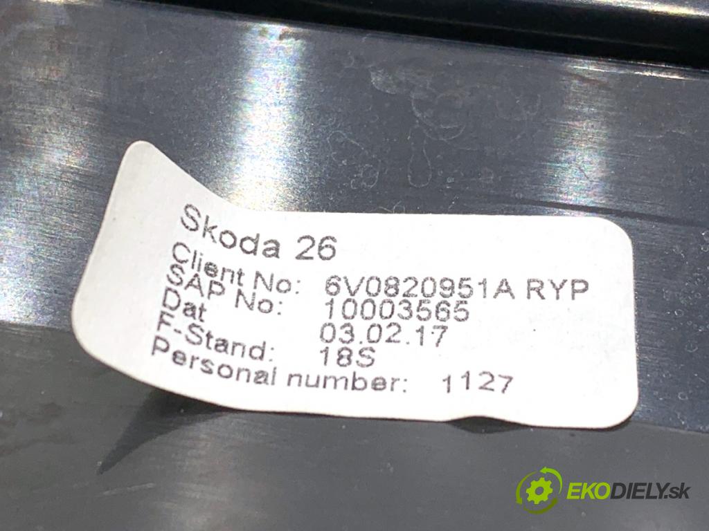 SKODA FABIA III Kombi 2017 77 kW 1.4 TDI 1422 mří topení přední část 6V0820951A