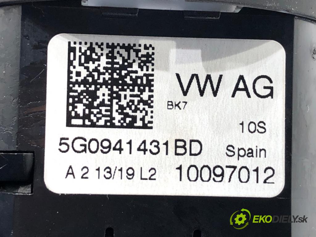 VW T-ROC SUV 2019 110 kW 2.0 TDI 1968 Spínač svetiel 5G0941431BD