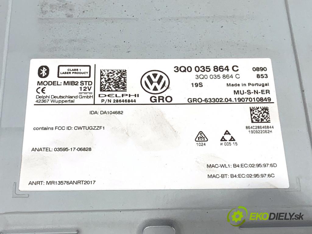 VW T-ROC SUV 2019 110 kW 2.0 TDI 1968 čítač navigácie 3Q0035864C (Elektrosúčasti ostatné)