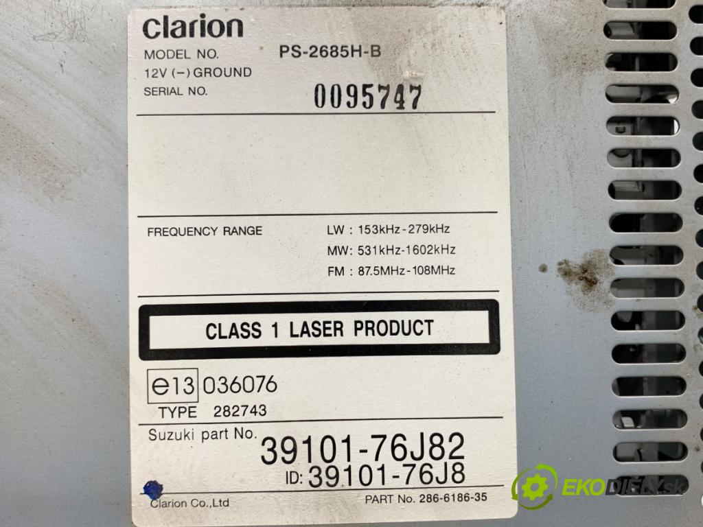 SUZUKI JIMNY III samochód terenowy zamknięty 2009 63 kW 1.5 DDiS 4x4 1461 RADIO 39101-76J82 (Audio zariadenie)