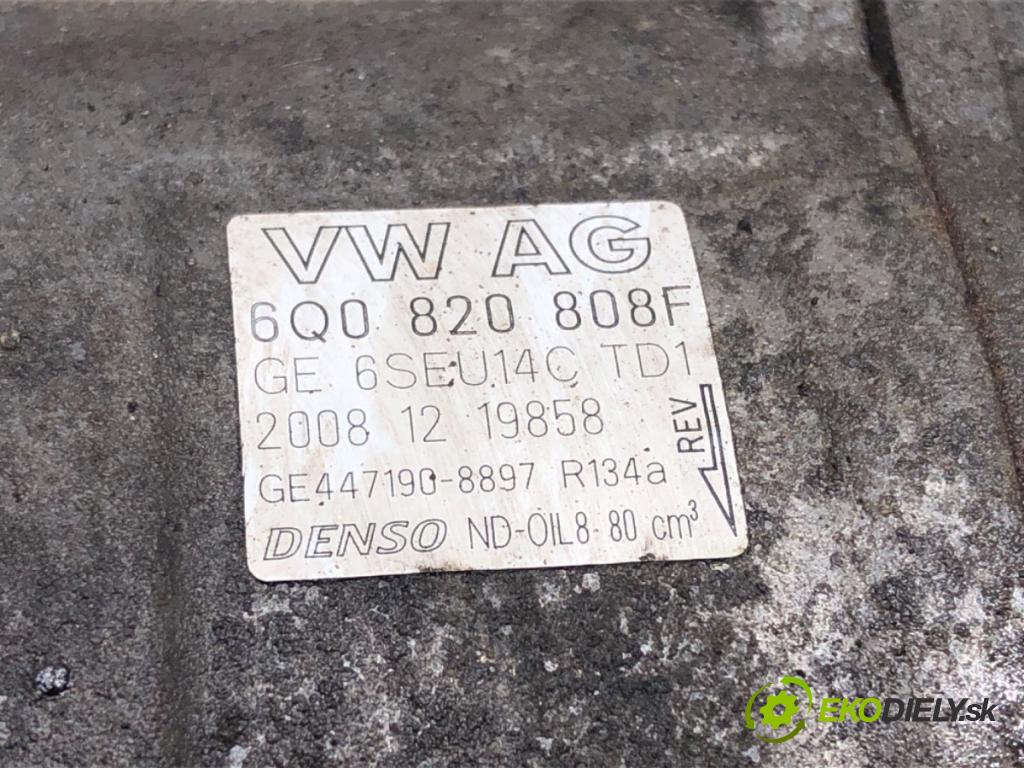 SEAT IBIZA IV liftback 2009 63 kW 1.4 1390 Kompresor klimatizácie 6Q0820808F (Kompresor klimatizácie)