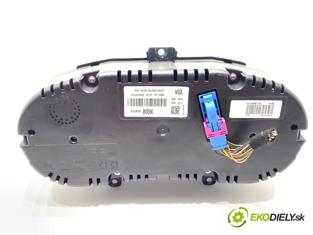SEAT IBIZA IV liftback 2009 63 kW 1.4 1390 Prístrojovka 6J0920800K (Prístrojová doska)