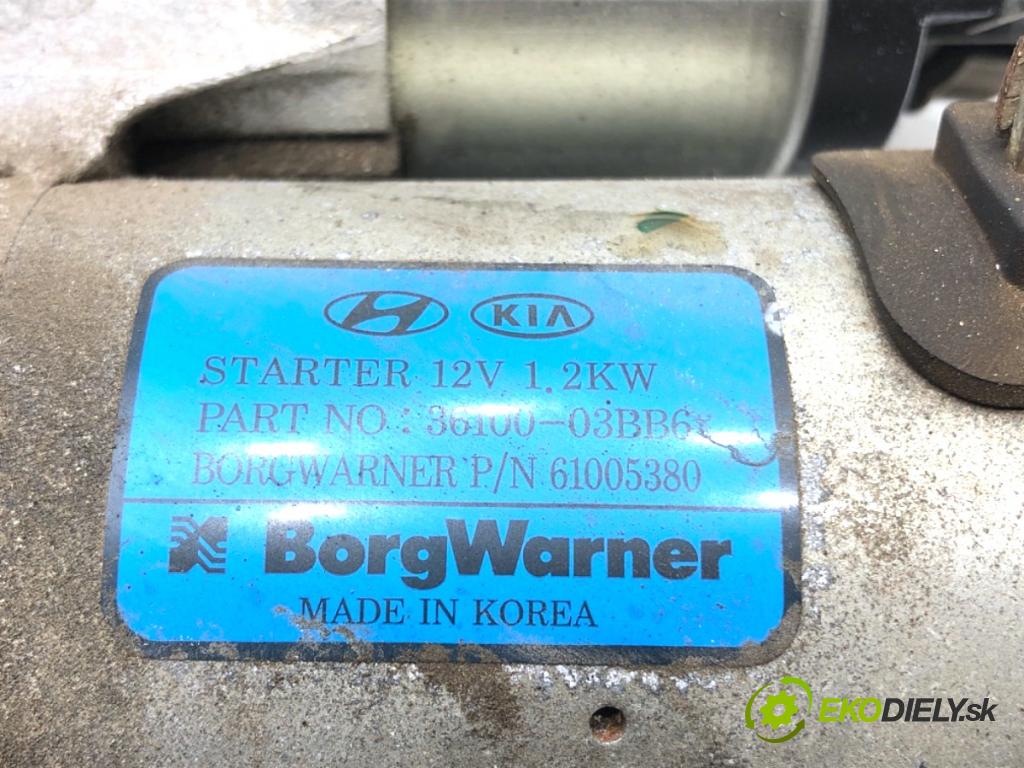 HYUNDAI i20 II liftback 2019 62 kW 1.2 1248 startér 36100-03BB6 (Startér)