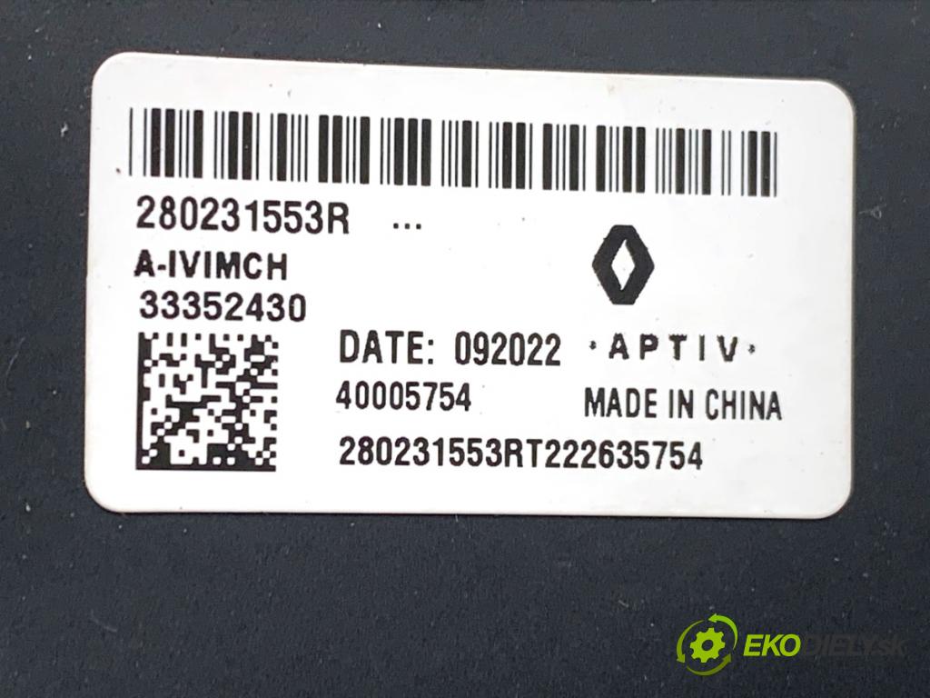 RENAULT CLIO V liftback 2022 69 kW 1.6 E-TECH 145 (B7MU) 1598 HNÍZDO: USB 280231553R