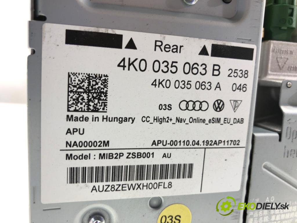 AUDI A8 D5 sedan 2019 210 kW 50 TDI Mild Hybrid quattro 2967 RADIO čítač 4K0035063B