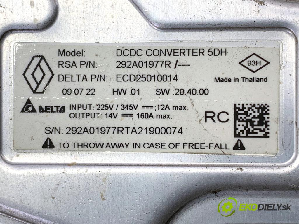 RENAULT CLIO V liftback 2022 69 kW 1.6 E-TECH 145 (B7MU) 1598 konvertor INVERTOR: 292A01977R