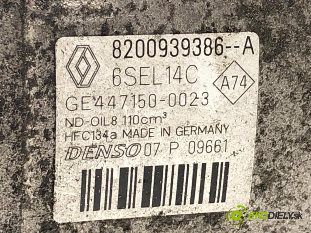 RENAULT SCENIC III nadwozie wielkoprzestrzenne (MPV) 2012 81 kW 1.6 16V (JZ0U, JZ1B) 1598 Kompresor klimatizácie 8200939386 (Kompresor klimatizácie)