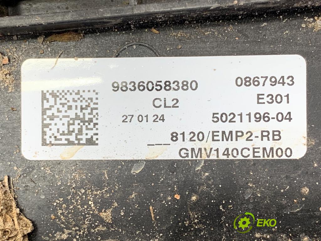 TOYOTA PROACE nadwozie wielkoprzestrzenne (MPV) 2024 96 kW 1.5 D-4D 130 (BKYMA) 1499 ventilátor chladiče 9836058380 (Ventilátor)