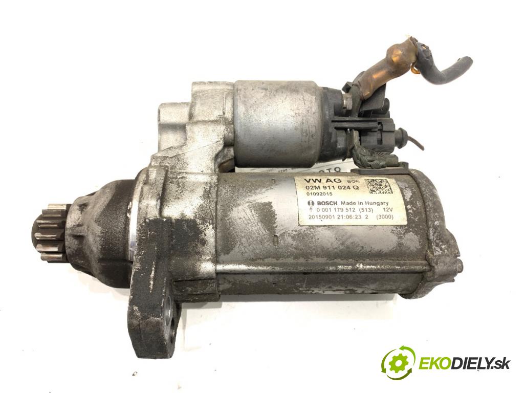 VW POLO V liftback 2017 66 kW 1.2 TSI 16V 1197 startér 02M911024Q (Startér)
