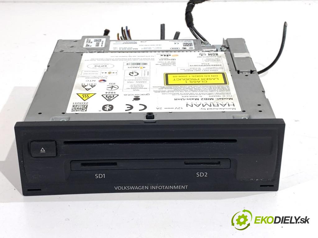 VW TOURAN nadwozie wielkoprzestrzenne (MPV) 2017 132 kW 1.8 TSI 1798 čítač navigácie 5NA035043A (Elektrosúčasti ostatné)