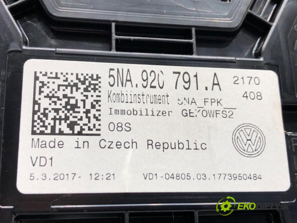 VW TIGUAN SUV 2017 110 kW 2.0 TDI 4motion 1968 Prístrojovka 5NA920791A (Prístrojová doska)