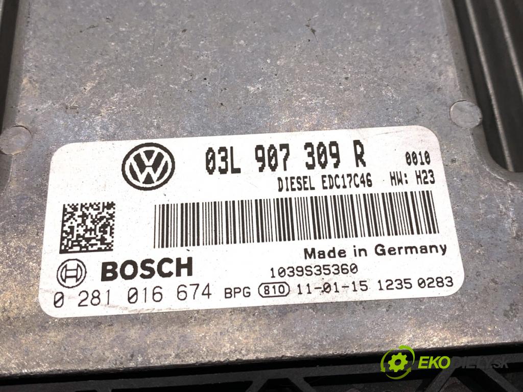 VW TIGUAN SUV 2011 100 kW 2.0 TDI 4motion 1968 riadiaca jednotka Motor 03L907309R (Riadiaca jednotka)