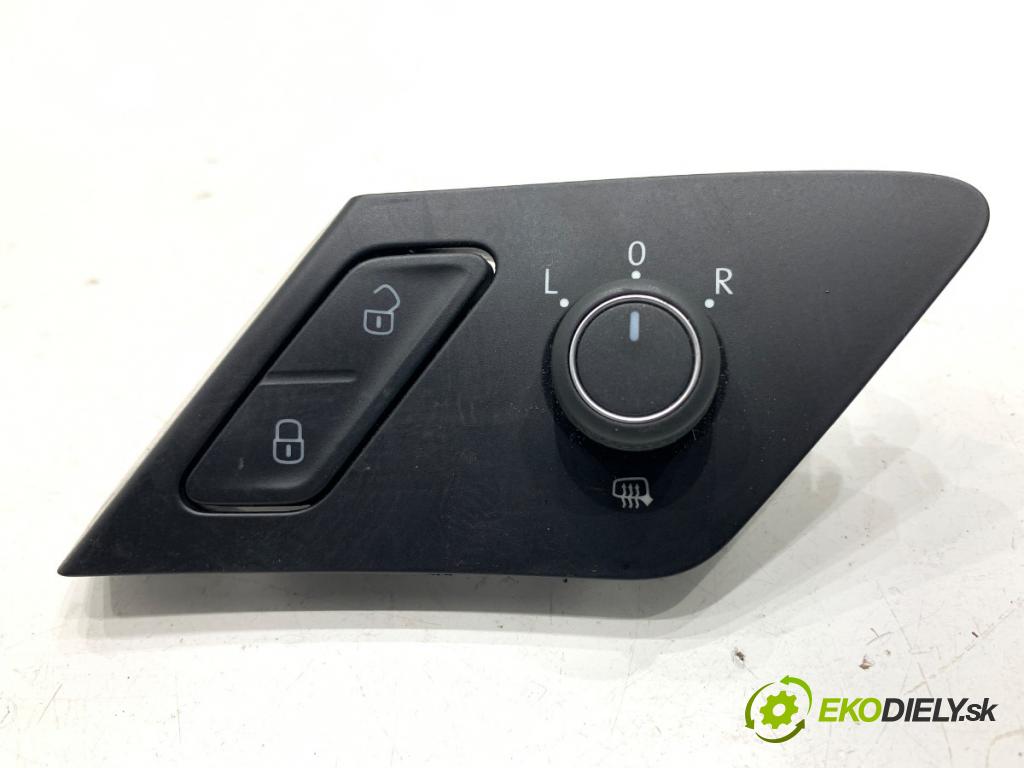 VW GOLF VII Kombi 2019 96 kW 1.5 TSI 1495 Prepínač nastavenia spätných zrkadiel 5G0959565AC (Prepínacie páčky pod volantom)