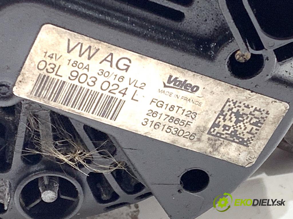 VW PASSAT B8 Kombi 2016 140 kW 2.0 TDI 1968 Alternátor 03L903024L (Alternátor)
