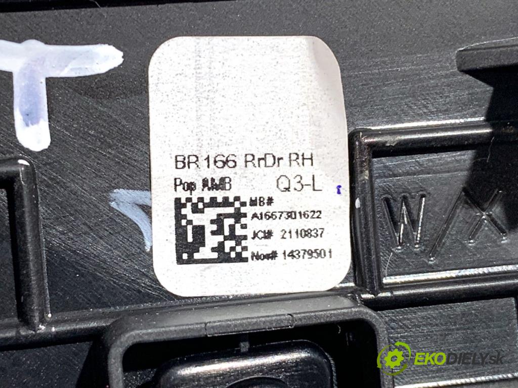 MERCEDES-BENZ GLE SUV 2018 190 kW 350 d 4-matic (166.024) 2987 lišty kryt Dvere AMBIENT: LED A1667301522