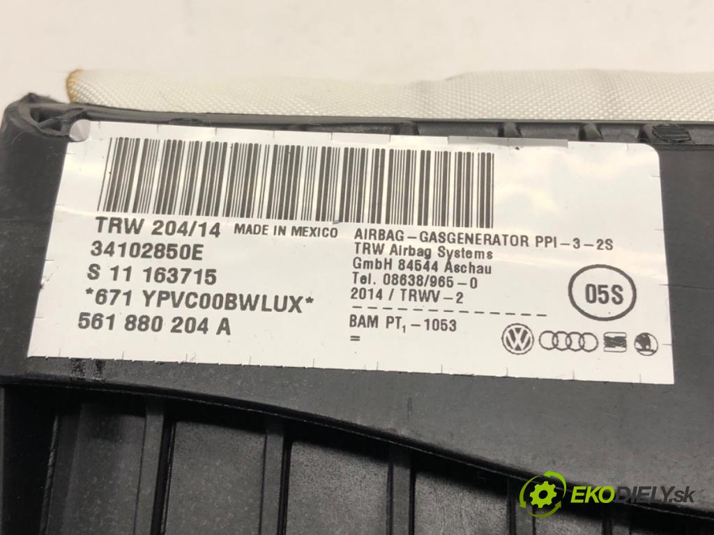 VW PASSAT B7 sedan 2015 125 kW 1.8 TSI 1798 AirBag spolujazdca 561880204A (Airbag)
