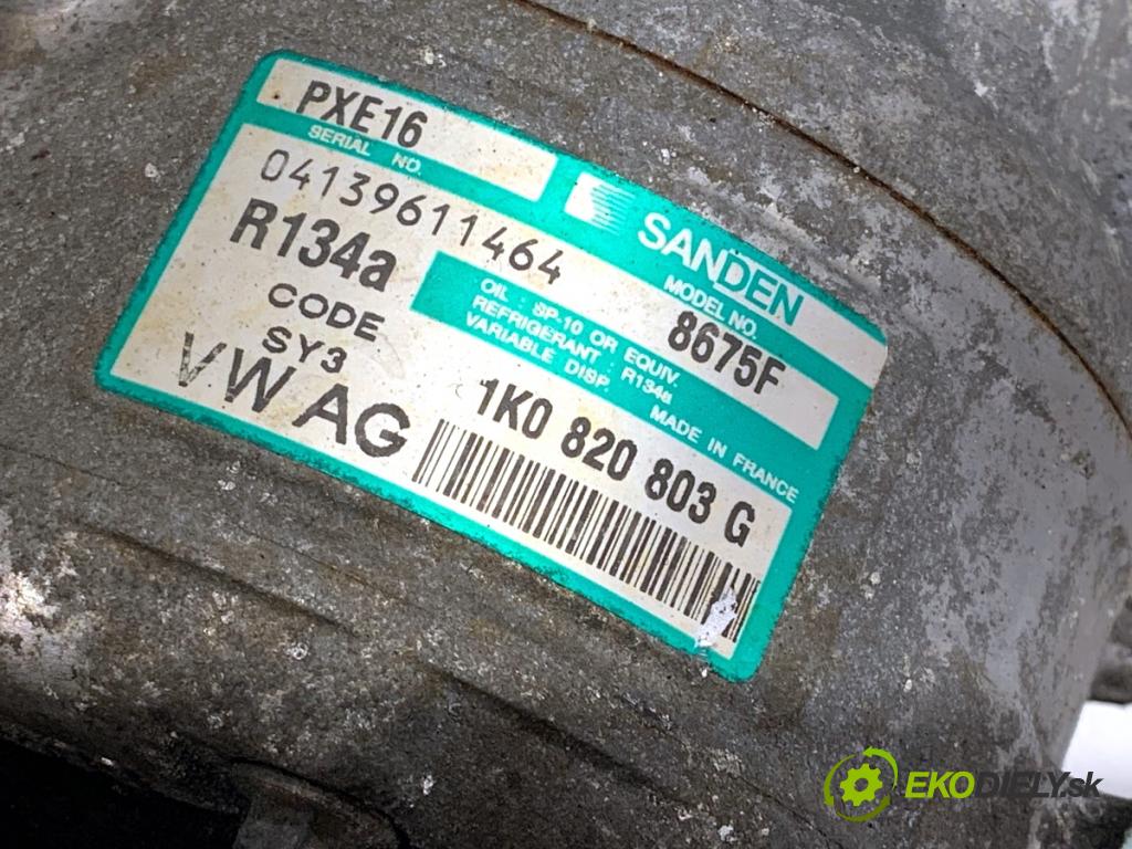 VW GOLF V liftback 2004 77 kW 1.9 TDI 1896 Kompresor klimatizácie 1K0820803G (Kompresor klimatizácie)