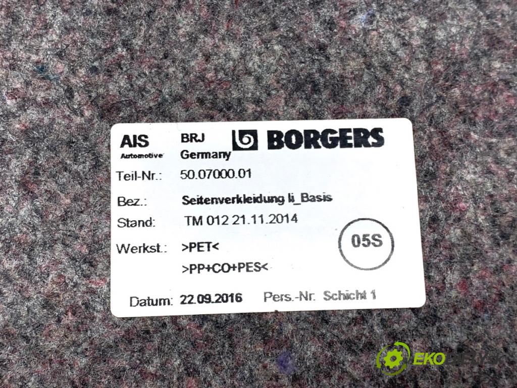 VW PASSAT B8 Kombi 2016 140 kW 2.0 TDI 1968 čalúnenie kufra ľavy 3G9867427